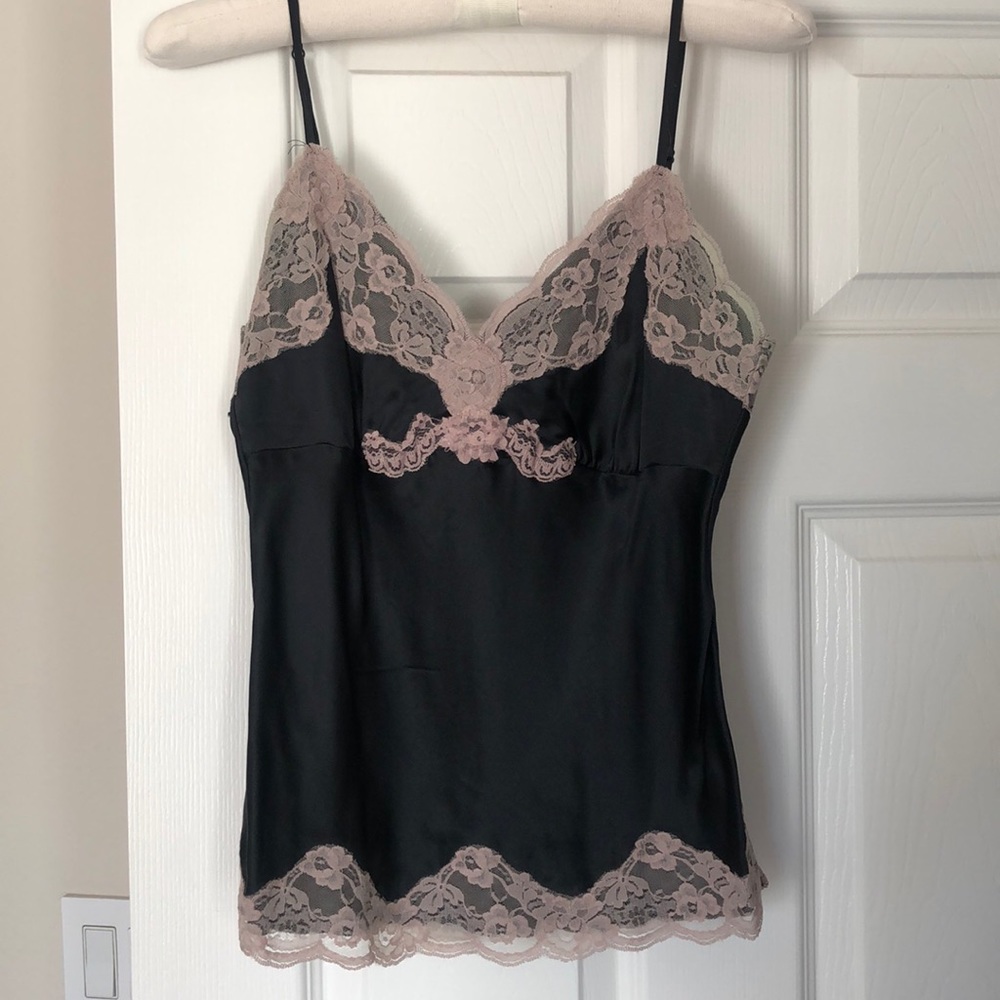 Black silk camisole